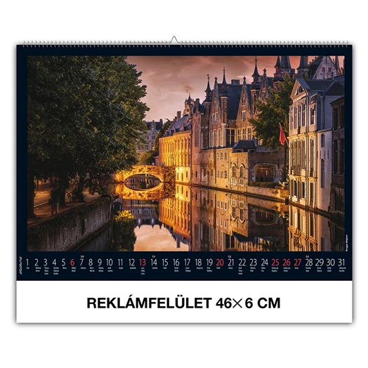 Falinaptár REALSYSTEM 460x320mm fekvő Európa 2026.