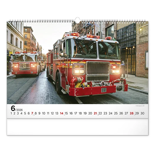 Falinaptár REALSYSTEM 480x330mm fekvő Fire trucks 2026.