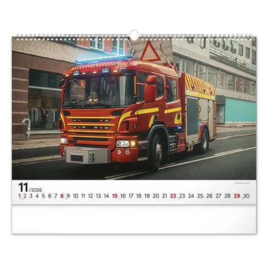 Falinaptár REALSYSTEM 480x330mm fekvő Fire trucks 2026.