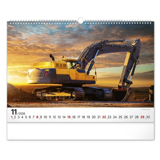 Falinaptár REALSYSTEM 480x330mm fekvő Heavy machines 2026.