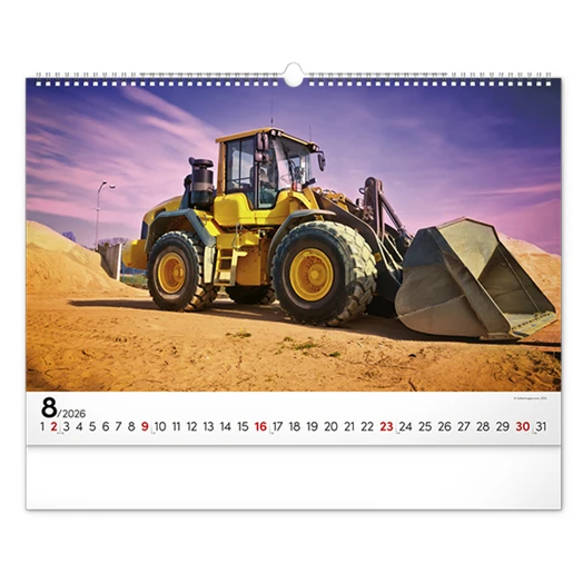 Falinaptár REALSYSTEM 480x330mm fekvő Heavy machines 2026.