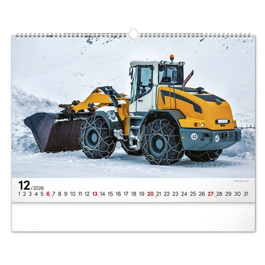 Falinaptár REALSYSTEM 480x330mm fekvő Heavy machines 2026.