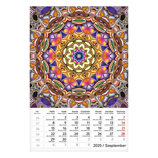 Falinaptár TOPTIMER T094 220x330mm álló Mandala 2025.