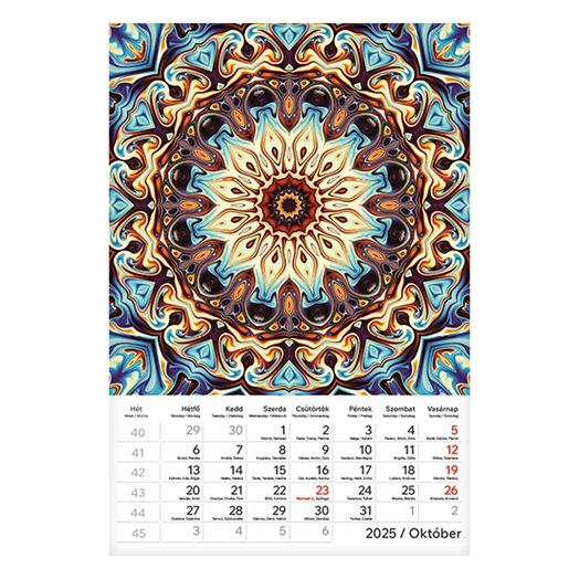 Falinaptár TOPTIMER T094 220x330mm álló Mandala 2025.