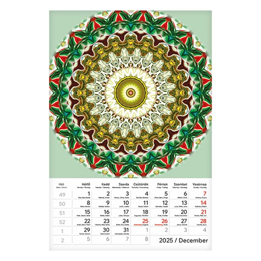 Falinaptár TOPTIMER T094 220x330mm álló Mandala 2025.