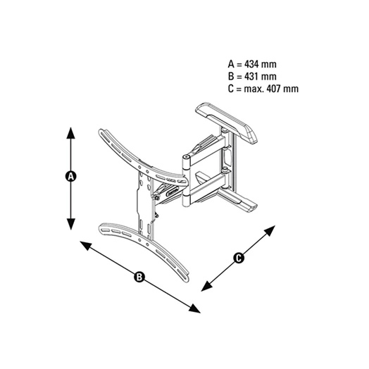 Falitartó HAMA Full Motion 2 kar 80-165 cm 32"-65" fekete