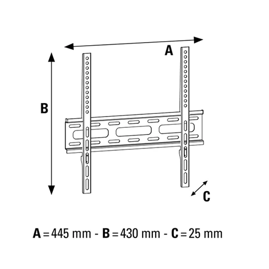 Falitartó HAMA fix 25-66 cm 10"-26" fekete