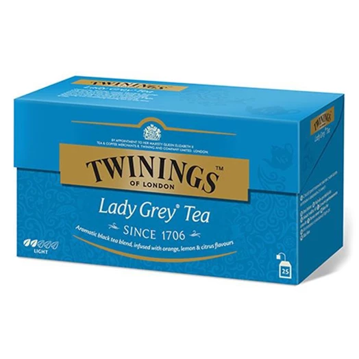 Fekete tea TWININGS Lady Grey 25x2gr