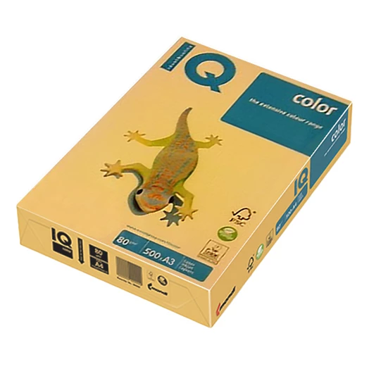 Fénymásolópapír színes IQ Color A/3 80 g pasztell sárga YE23 500 ív/csomag