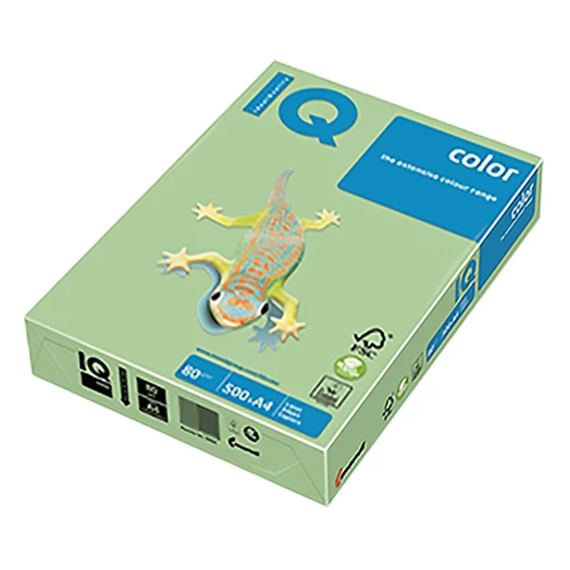 Fénymásolópapír színes IQ Color A/4 80 g pasztell középzöld MG28 500 ív/csomag