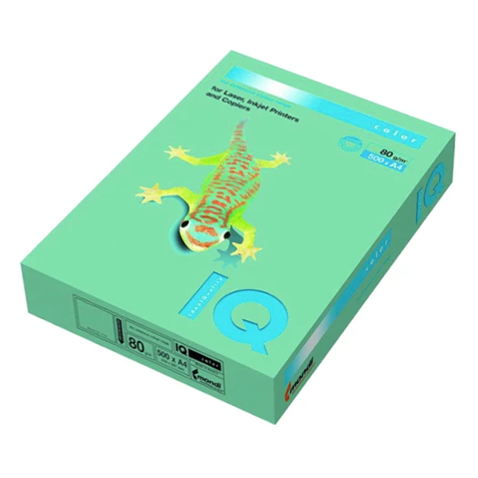 Fénymásolópapír színes IQ Color A/4 80 g pasztell zöld GN27 500 ív/csomag