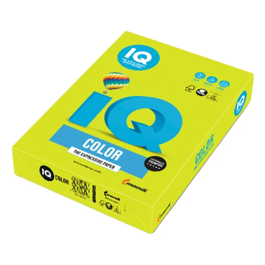 Fénymásolópapír színes IQ Color A/3 80 gr neon zöld NEOGN 500 ív/csomag