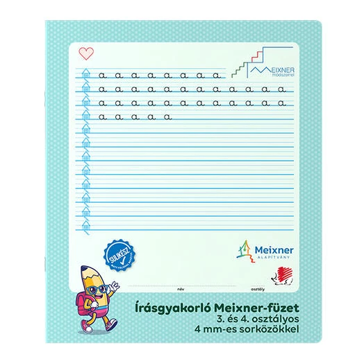 Foglalkoztató füzet ICO Süni A/4 32 lapos Meixner-féle írás gyakorló 2. és 4. osztályos 4 mm sorközzel