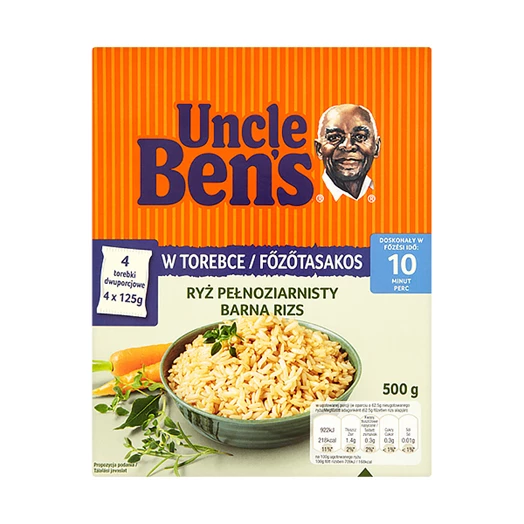 Főzőtasakos rizs UNCLE BEN`S barna 4x125g