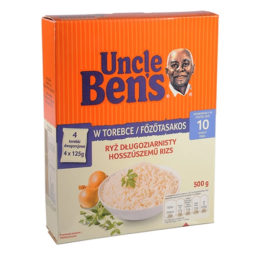 Főzőtasakos rizs UNCLE BEN`S hosszúszemű 4x125g