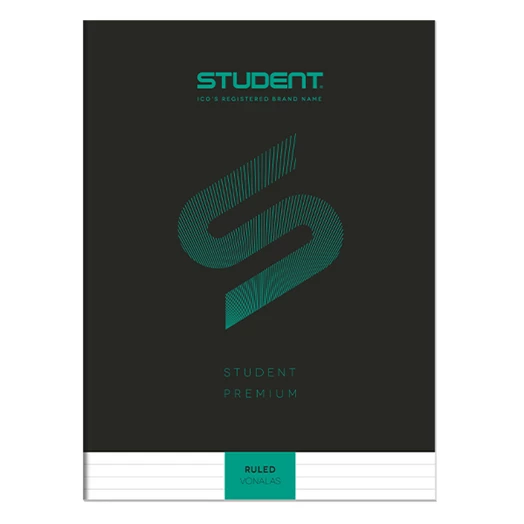 Füzet vonalas ICO Student Black Prémium A/4 80 lapos