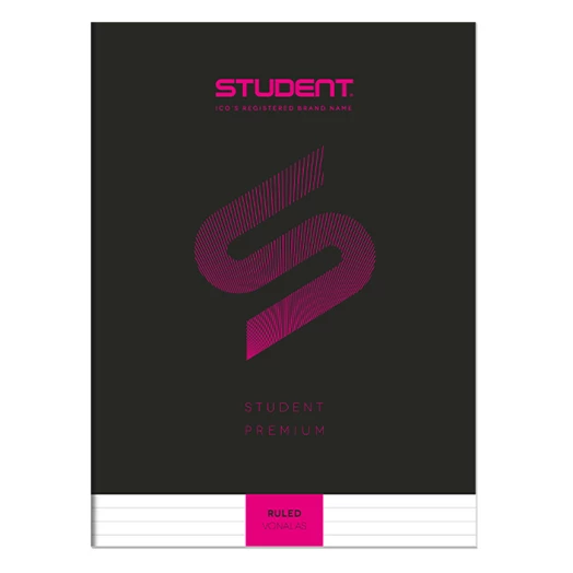 Füzet vonalas ICO Student Black Prémium A/4 80 lapos