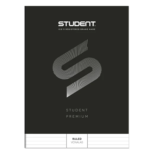 Füzet vonalas ICO Student Black Prémium A/4 80 lapos
