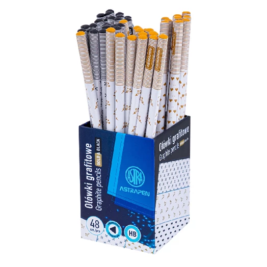 Grafitceruza ASTRA PEN gold-black háromszögletű HB 48 darabos