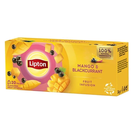 Gyümölcstea LIPTON Mangó-Feketeribizli 20 filter/doboz