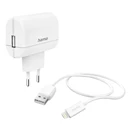 Hálózati adapter HAMA USB-A 12W + Lightning kábel fehér