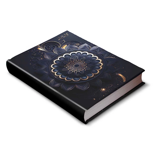Határidőnapló REALSYSTEM Librobello "Hölgyeknek" B/6 napi fehér lapos 3D lakk+ élfestés Mandala 2026.