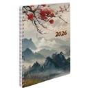 Határidőnapló REALSYSTEM SP1 spirál A/5 heti fehér lapos Japán 2026.