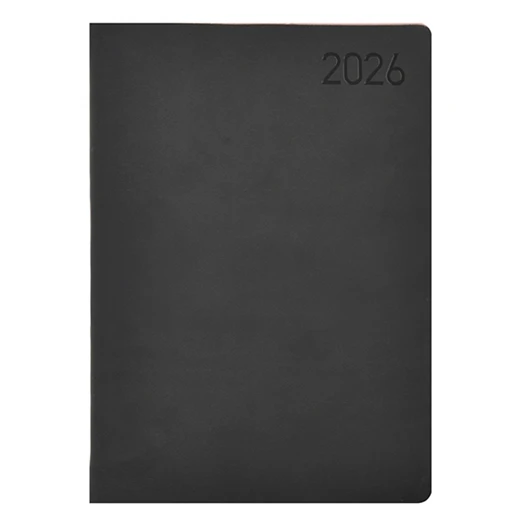 Határidőnapló TOPTIMER Madeira M012 B/6 heti fehér lapos fekete-bordó 2026.
