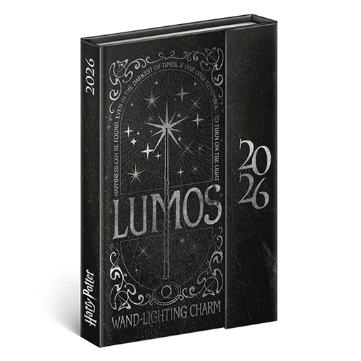 Határidőnapló mágnessel záródó REALSYSTEM 110x160mm heti sárga lapos Harry Potter 2026.