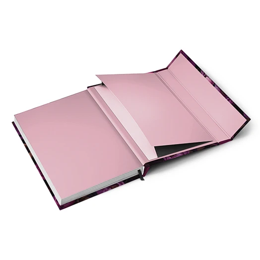 Határidőnapló mágnessel záródó REALSYSTEM 110x160mm heti sárga lapos Purple flowers 2026.