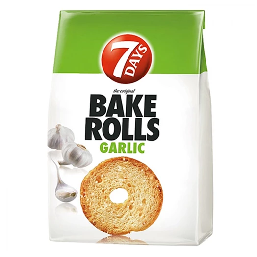 Kétszersült kenyérkarika TUC Bake Rolls fokhagymás 80g