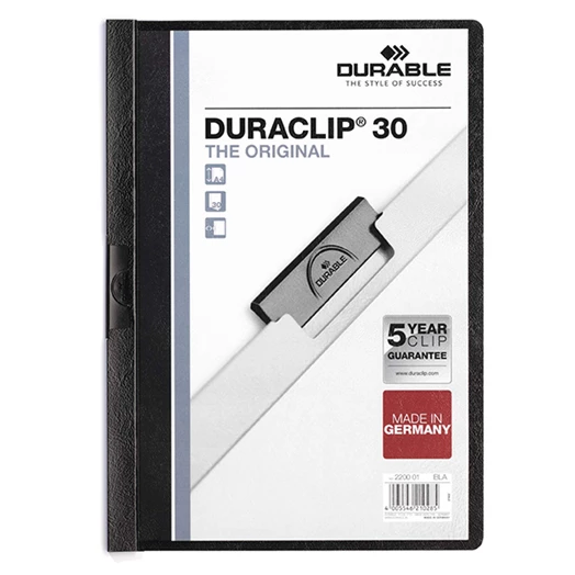 Klipmappa DURABLE Duraclip A/4 30 lapig fekete