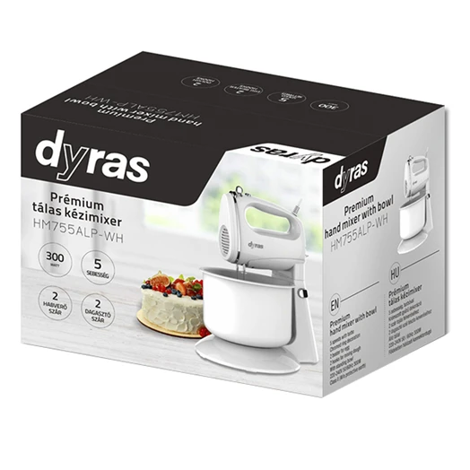 Konyhai robotgép DYRAS HM755ALP-WH 300W 4 keverőszár fehér