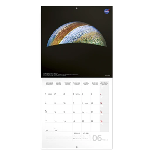 Lemeznaptár REALSYSTEM 300x300mm NASA 2026.