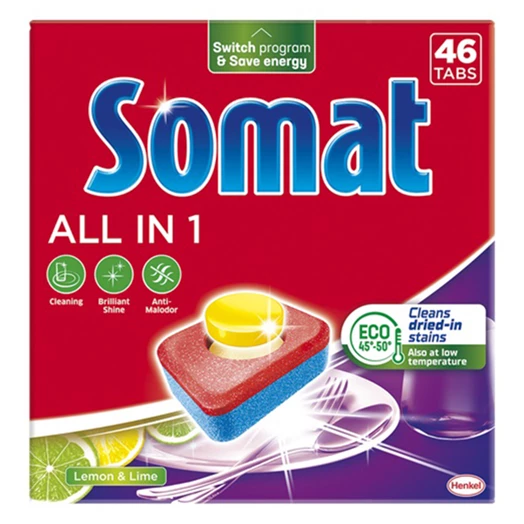 Mosogatógép tabletta SOMAT Allin1 46 darab/doboz