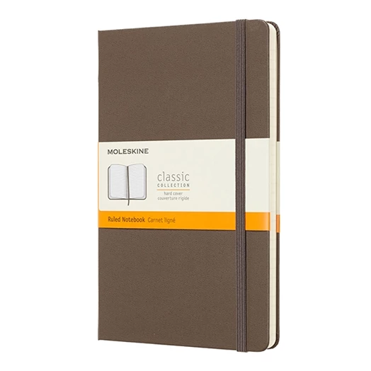 Notesz MOLESKINE QP060K14 "L" vonalas kemény fedeles föld barna