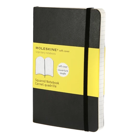 Notesz kockás MOLESKINE QP612 "P" puhafedeles fekete