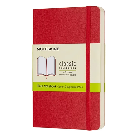 Notesz MOLESKINE QP613F2 "P" sima puha fedeles skarlát piros