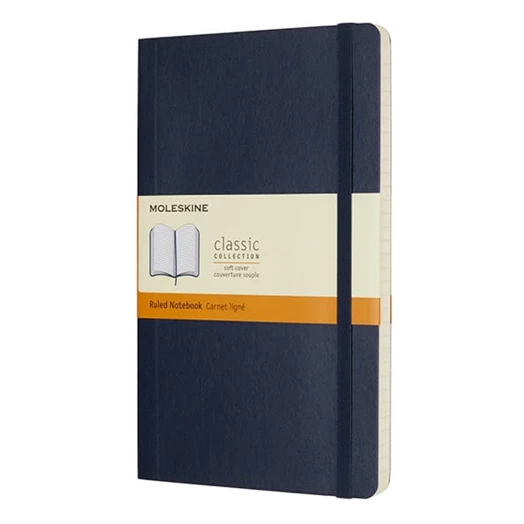 Notesz vonalas MOLESKINE QP616B20 "L" puhafedeles zafirkék