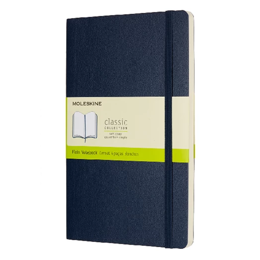 Notesz MOLESKINE QP618B35 "L" sima puha fedeles hamukék