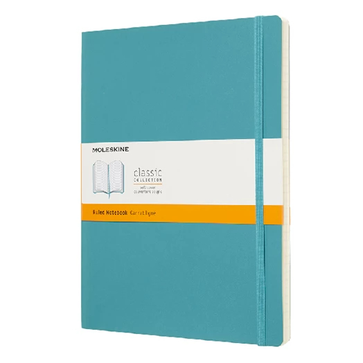 Notesz MOLESKINE QP621B35 "XL" vonalas puha fedeles hamukék