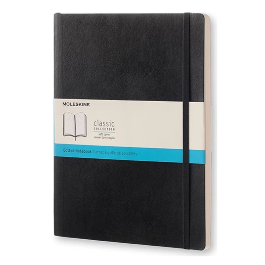 Notesz ponthálós MOLESKINE QP624 "XL"puhafedeles fekete