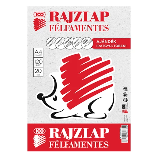 Rajzlap ICO Süni A/4 120 g félfamentes 20 íves