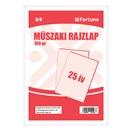 Rajzlap műszaki FORTUNA A/4 180 g 25 íves