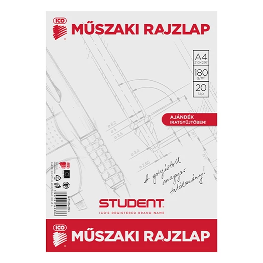 Rajzlap műszaki ICO Student A/4 20 ív/csomag