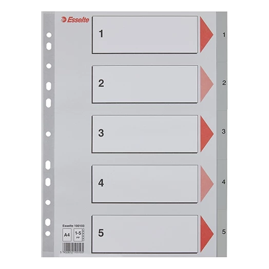 Regiszter ESSELTE A/4 műanyag 1-5 szürke