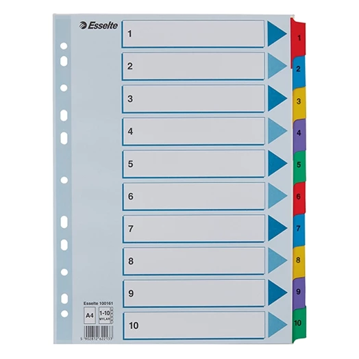 Regiszter ESSELTE Mylar A/4 laminált karton 1-10