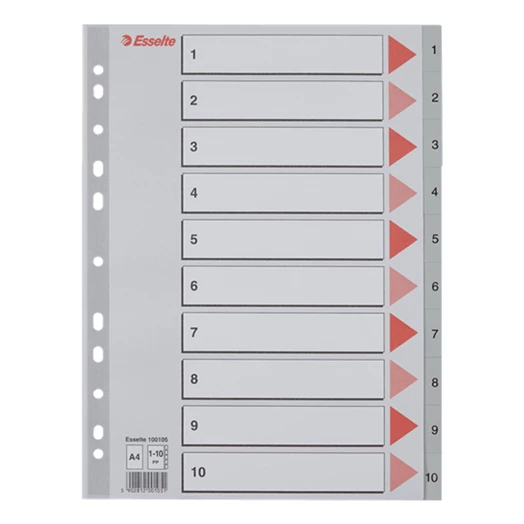 Regiszter ESSELTE A/4 műanyag 1-10