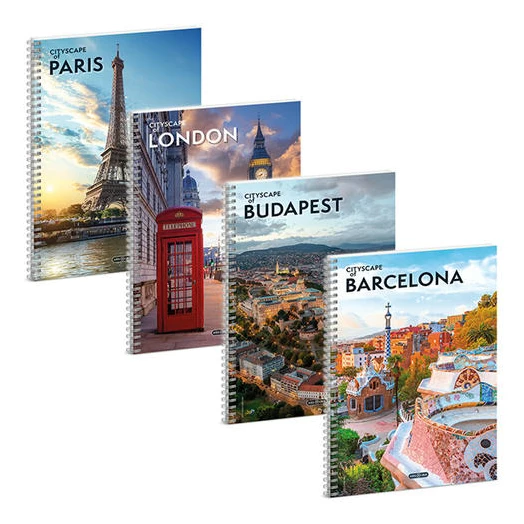 Spirálfüzet vonalas ARS UNA Cityscape A/4 60 lapos