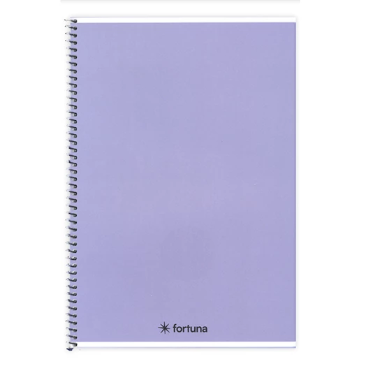 Spirálfüzet vonalas FORTUNA Monocolor A/4 70 lapos pasztell lila